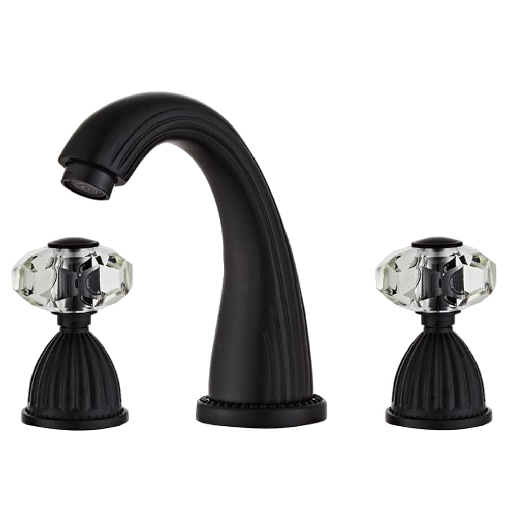 【新品】the fovari THE MINERAL EDITIION Black Bathroom Faucet Morden Three Holes Widespread 2